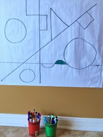 The Art Curator for Kids - Abstract Collaborative Art Invitation - Abstract Art for Preschoolers - Line and Shape Drawing